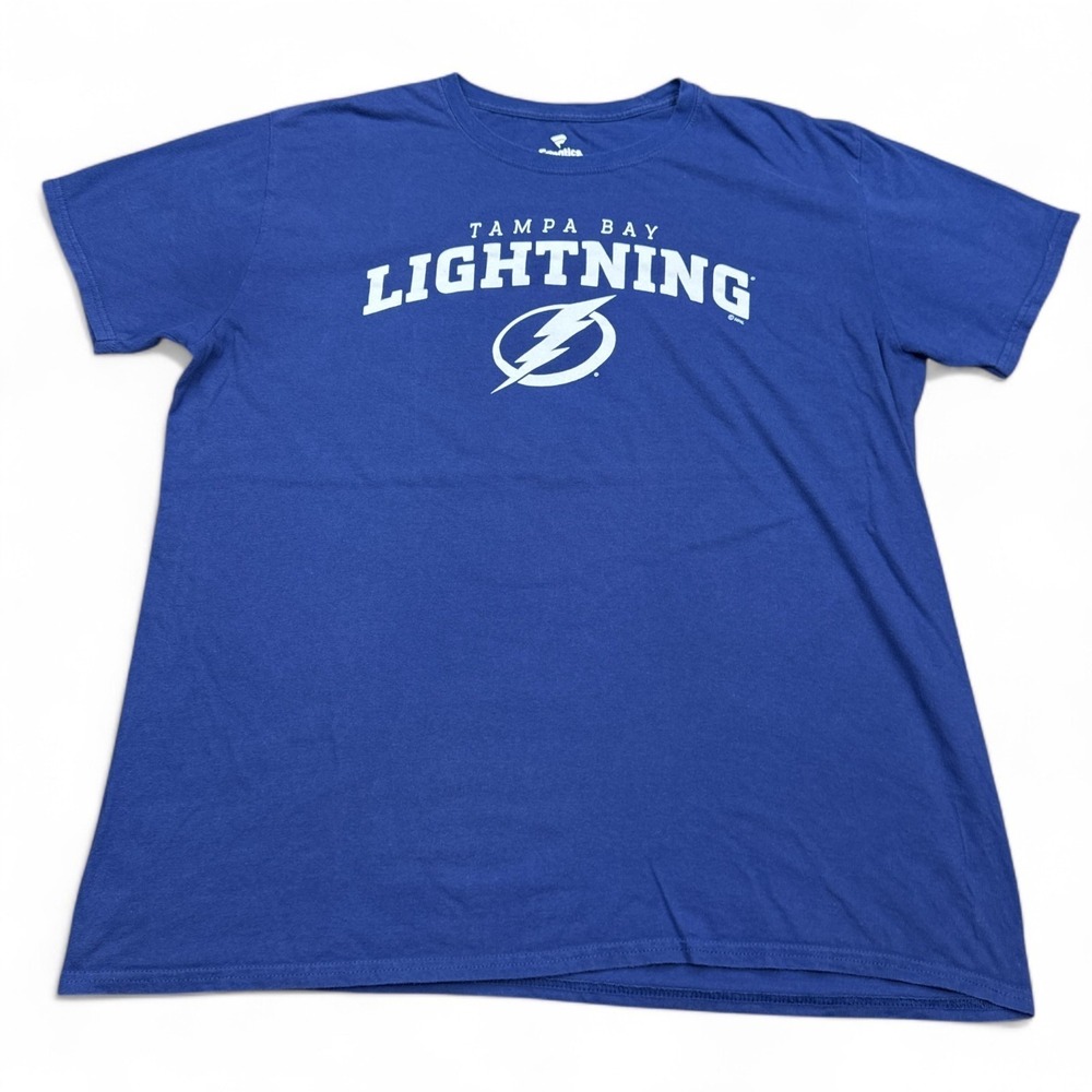 Fanatics‎ Tampa Bay Lightning T Shirt Adult Size XL Blue Big Logo NHL Tee
